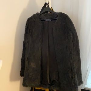 Black fur coat